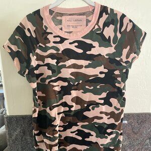 NILI LOTAN Short Sleeve Pink Camo Tee Size S